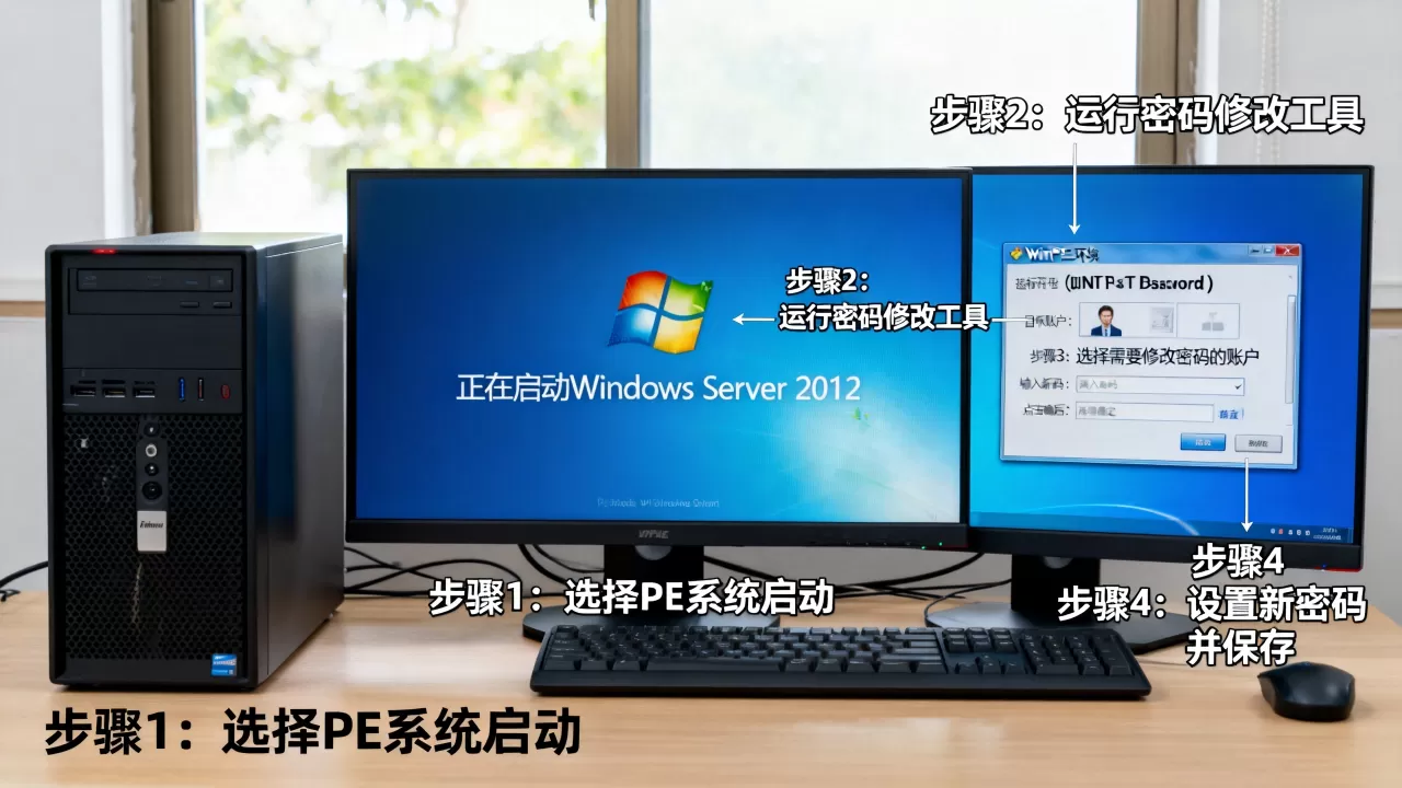 如何从PE进入服务器修改Win2012密码,具体操作步骤是什么? 如何从PE进入服务器修改Win2012密码,具体操作步骤是什么?