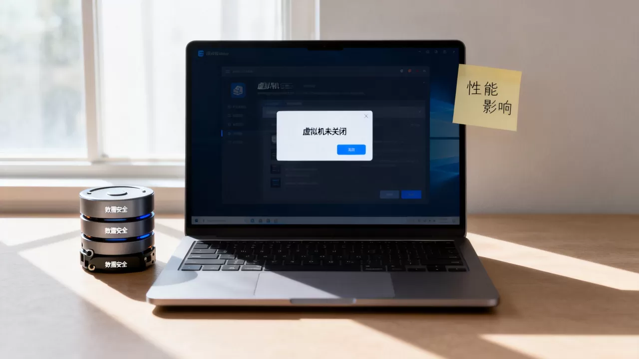 虚拟机忘了关闭怎么办?数据安全与性能受影响吗?,虚拟机未关会卡顿 虚拟机忘了关闭怎么办?数据安全与性能受影响吗?,虚拟机未关会卡顿