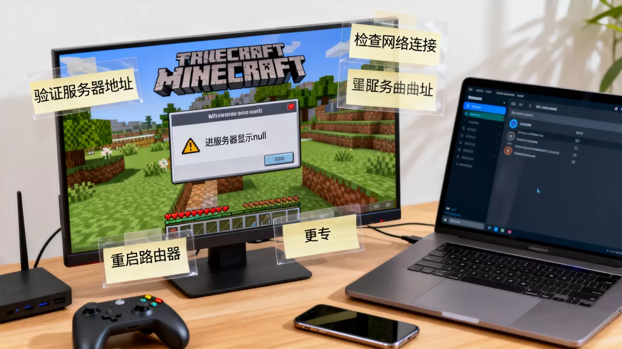 我的世界进服务器显示null怎么回事,怎么解决? 我的世界进服务器显示null怎么回事,怎么解决?