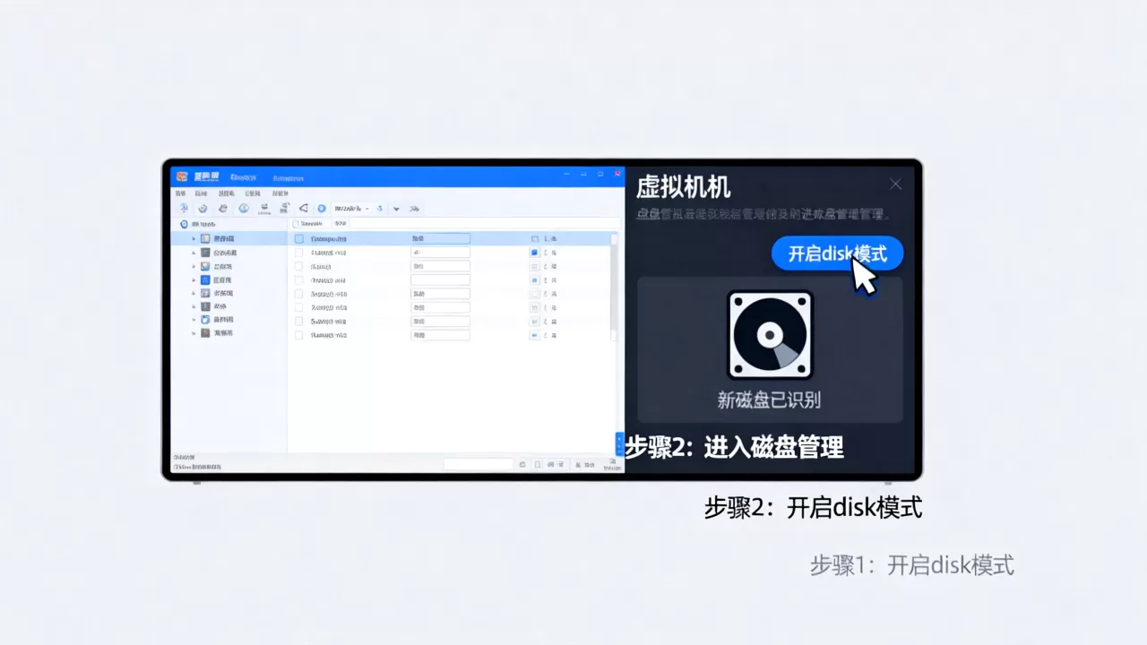 虚拟机开启disk模式后如何正确识别与使用磁盘?,怎么操作? 虚拟机开启disk模式后如何正确识别与使用磁盘?,怎么操作?