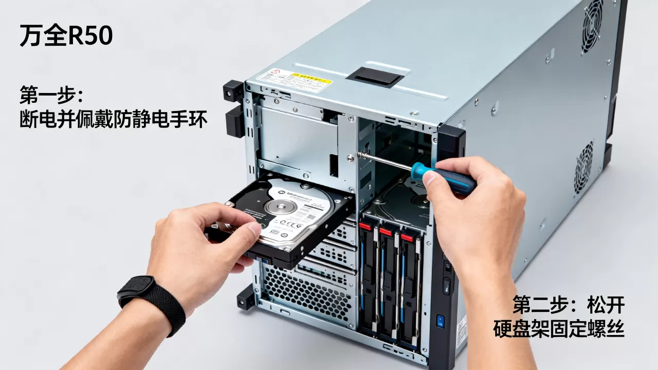 万全R510服务器怎么换硬盘,更换时有哪些注意事项? 万全R510服务器怎么换硬盘,更换时有哪些注意事项?