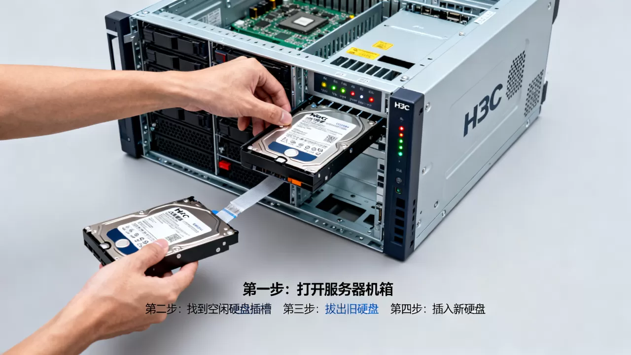 H3C服务器加硬盘怎么做,服务器硬盘热插拔步骤有哪些 H3C服务器加硬盘怎么做,服务器硬盘热插拔步骤有哪些