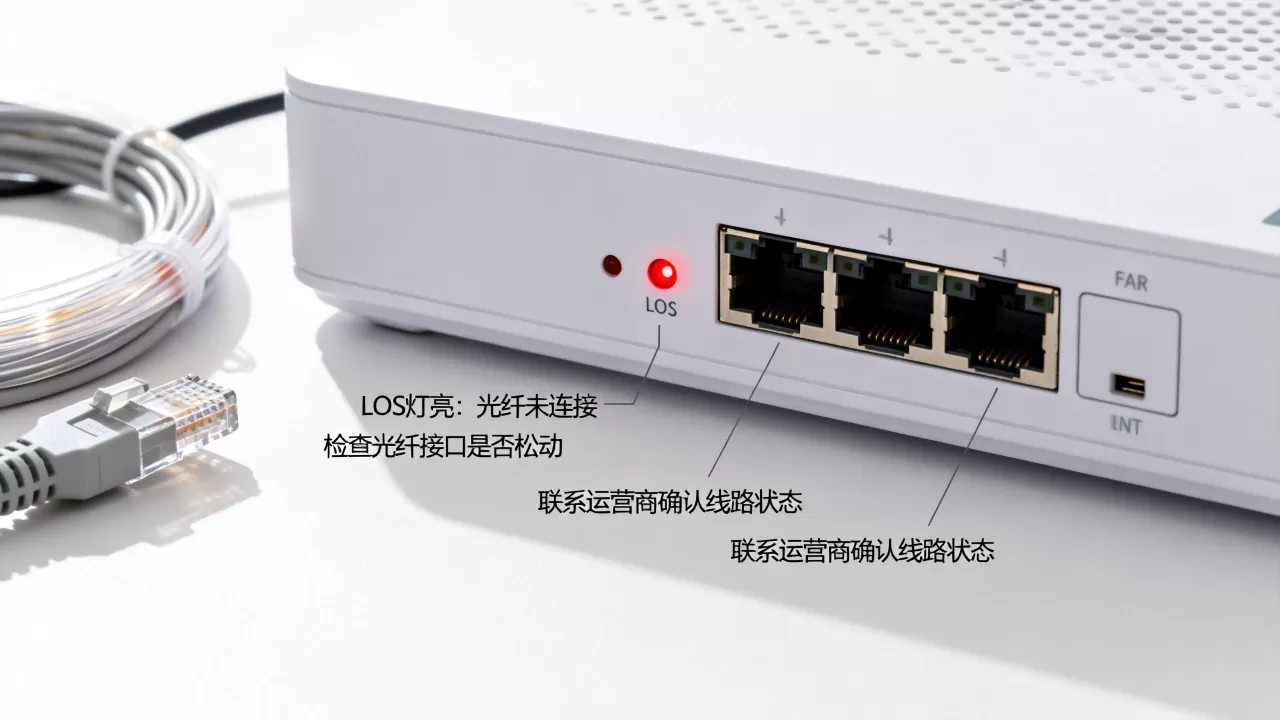 wifi服务器LOS指示灯亮了怎么办,光猫闪红灯不能上网原因 wifi服务器LOS指示灯亮了怎么办,光猫闪红灯不能上网原因