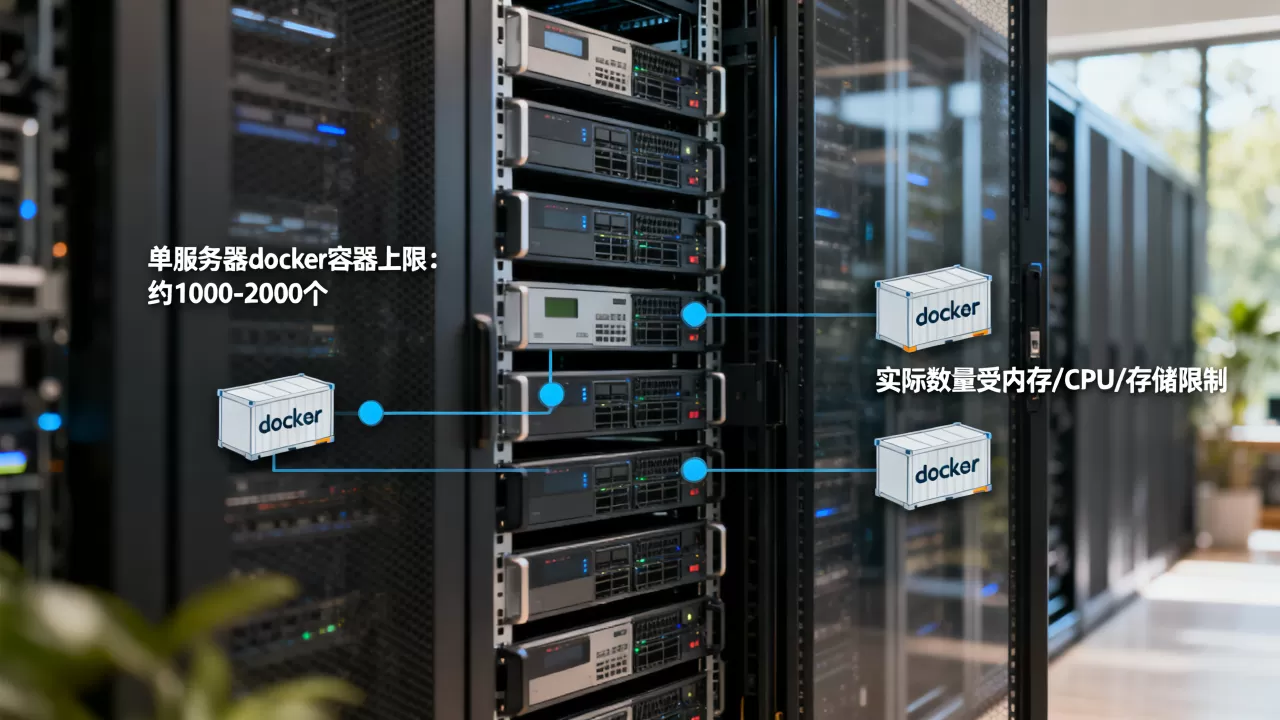 一个服务器能装多少个docker?,docker数量上限是多少? 一个服务器能装多少个docker?,docker数量上限是多少?