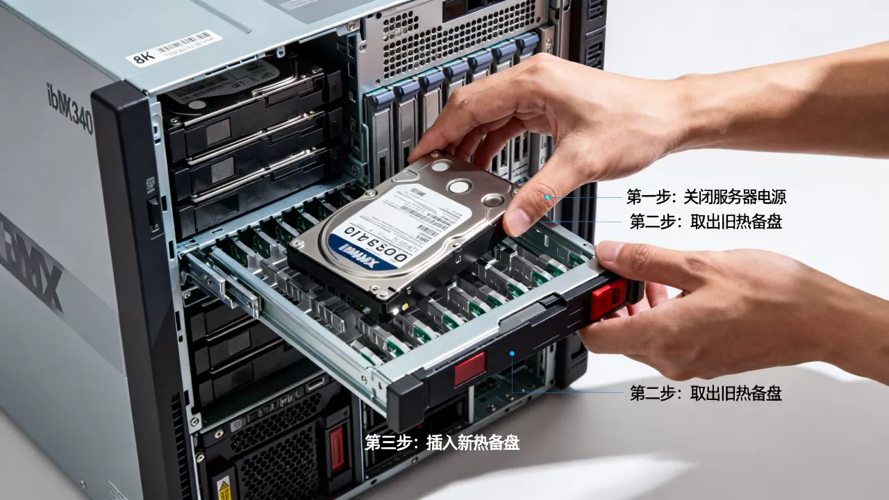 ibmx3400服务器怎么换热备盘,热备盘更换步骤是什么? ibmx3400服务器怎么换热备盘,热备盘更换步骤是什么?