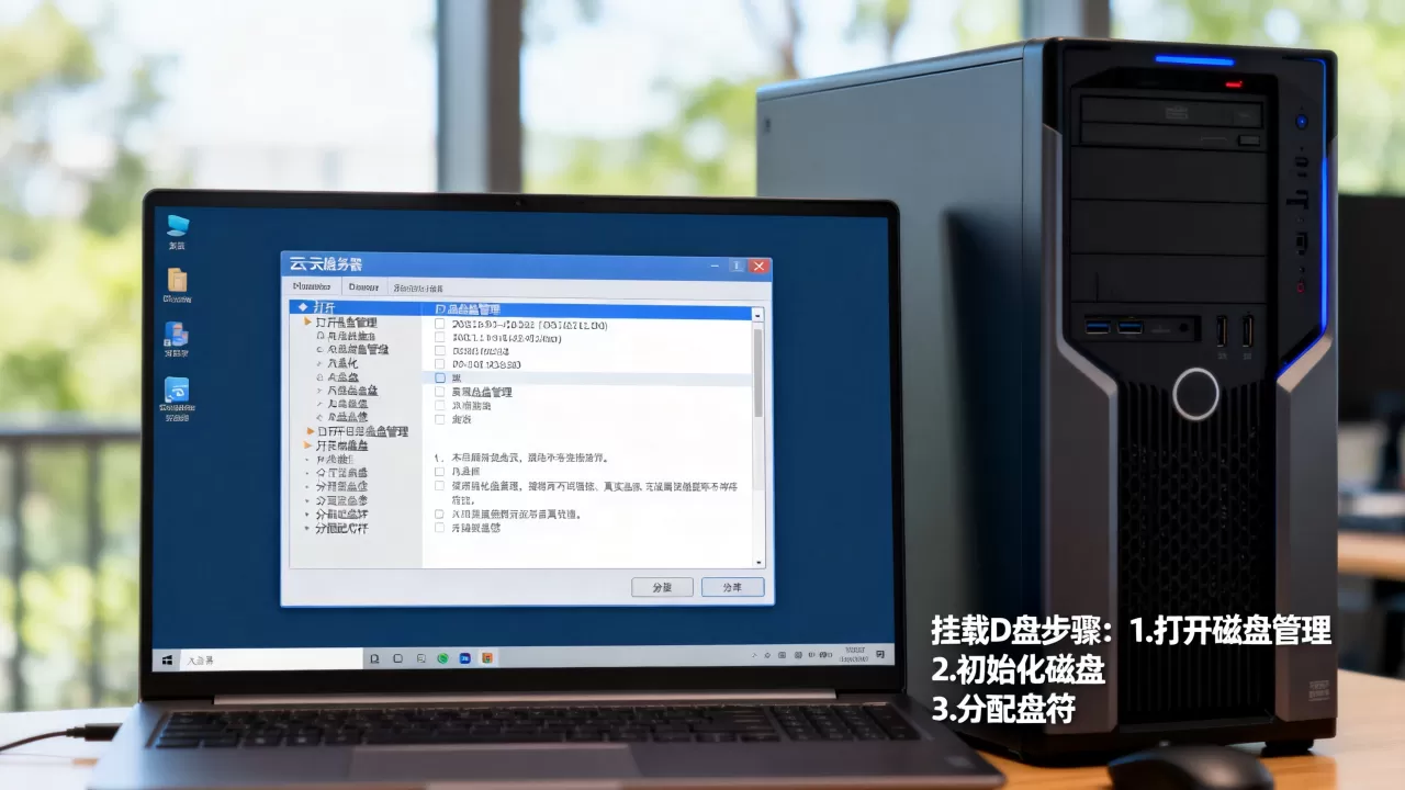 酷番云服务器远程桌面如何加D盘?,云服务器怎么挂载磁盘 酷番云服务器远程桌面如何加D盘?,云服务器怎么挂载磁盘