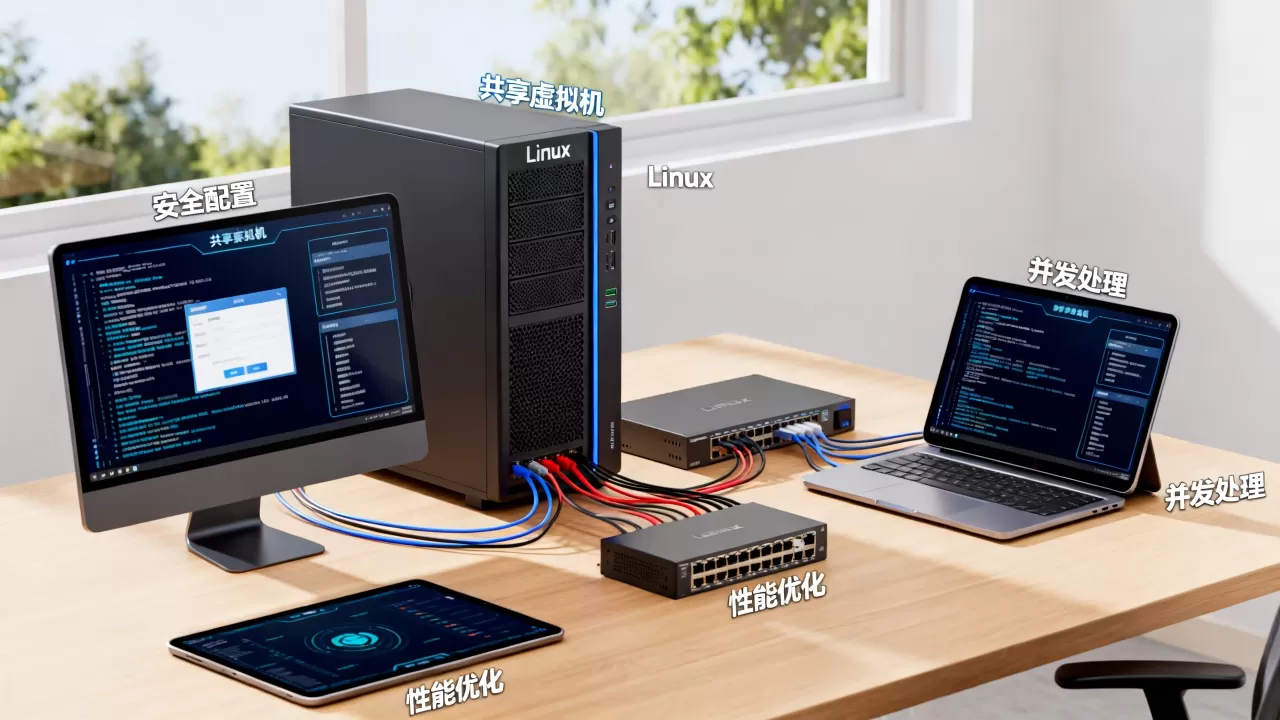共享虚拟机Linux如何安全高效搭建与运维?,多用户并发访问卡顿怎么解决? 共享虚拟机Linux如何安全高效搭建与运维?,多用户并发访问卡顿怎么解决?