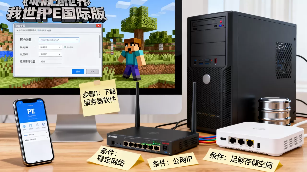 我的世界PE国际版如何建服务器,需要什么条件? 我的世界PE国际版如何建服务器,需要什么条件?