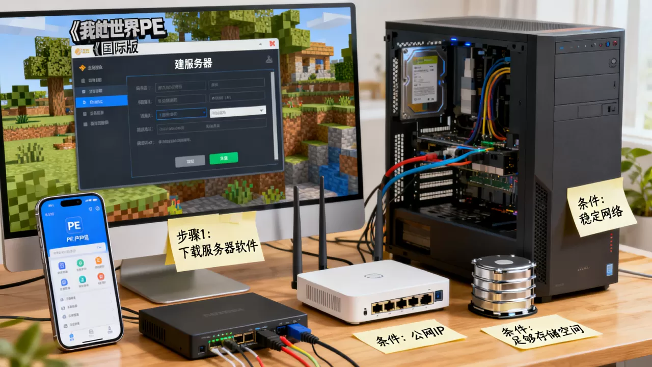 我的世界PE国际版如何建服务器,需要什么条件? 我的世界PE国际版如何建服务器,需要什么条件?