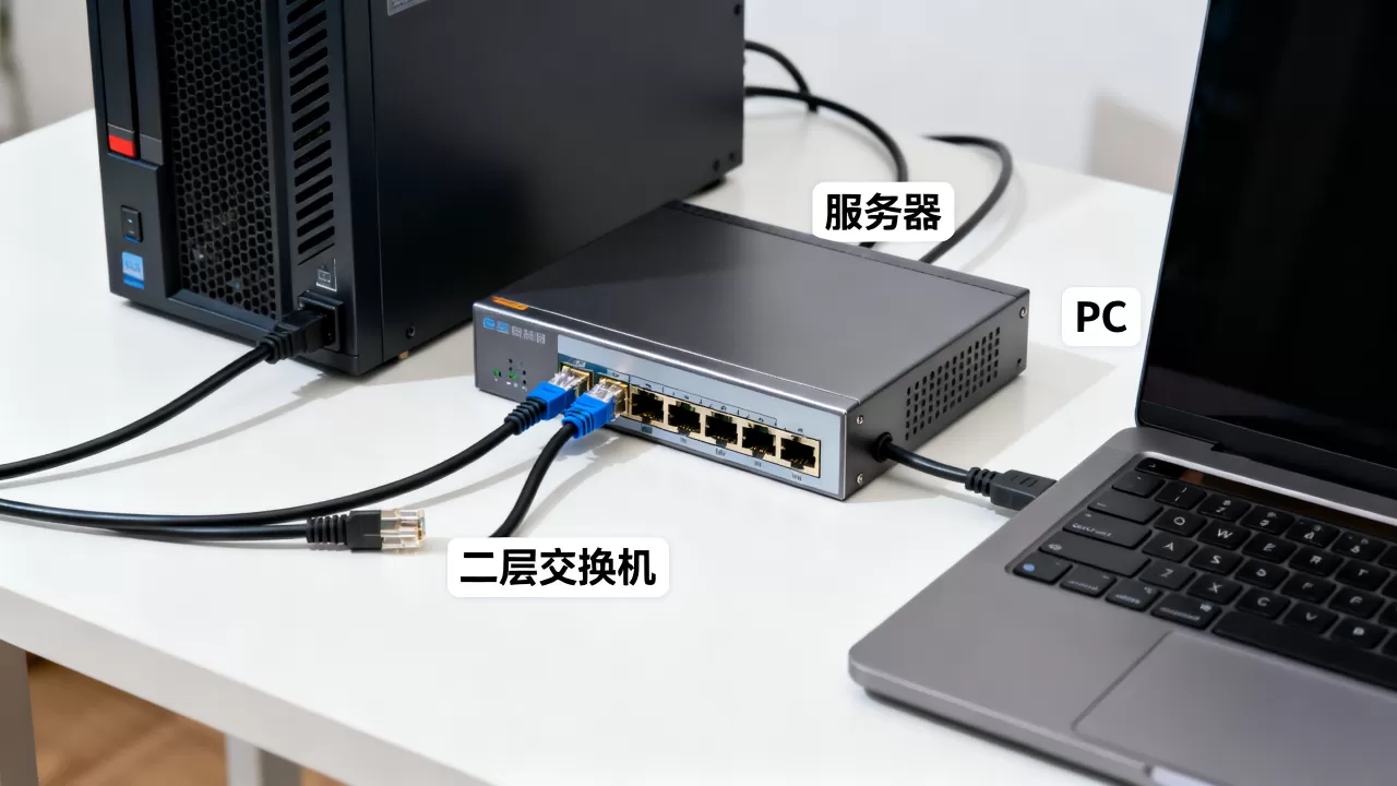 服务器二层交换机PC怎么连通,如何配置? 服务器二层交换机PC怎么连通,如何配置?