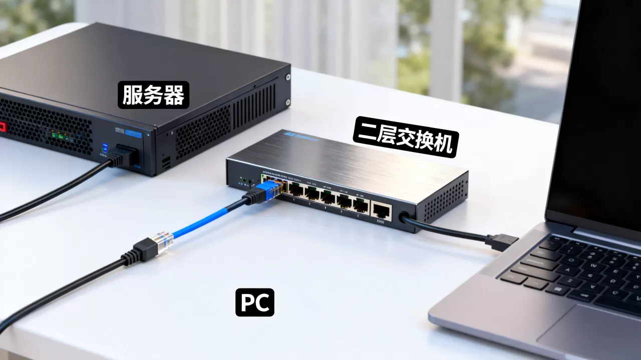 服务器二层交换机PC怎么连通,如何配置? 服务器二层交换机PC怎么连通,如何配置?