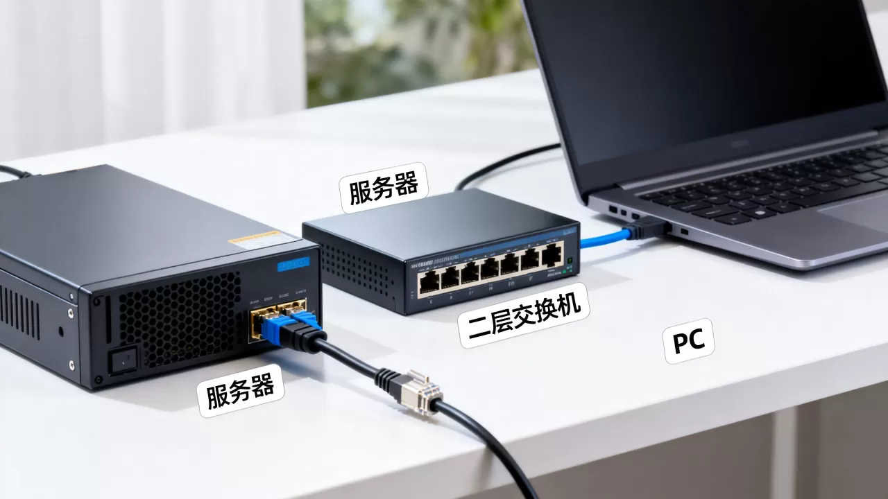 服务器二层交换机PC怎么连通,如何配置? 服务器二层交换机PC怎么连通,如何配置?