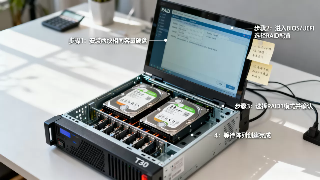 服务器T30怎么做RAID1,RAID1配置步骤是什么? 服务器T30怎么做RAID1,RAID1配置步骤是什么?