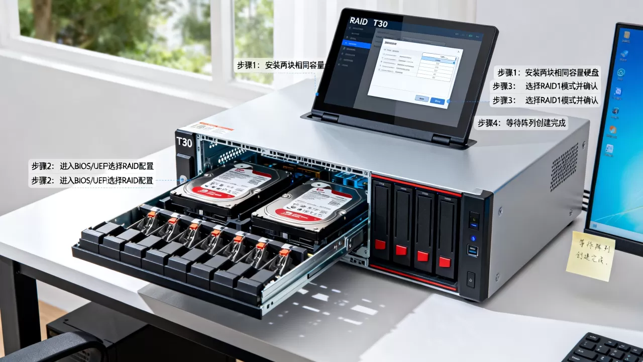 服务器T30怎么做RAID1,RAID1配置步骤是什么? 服务器T30怎么做RAID1,RAID1配置步骤是什么?