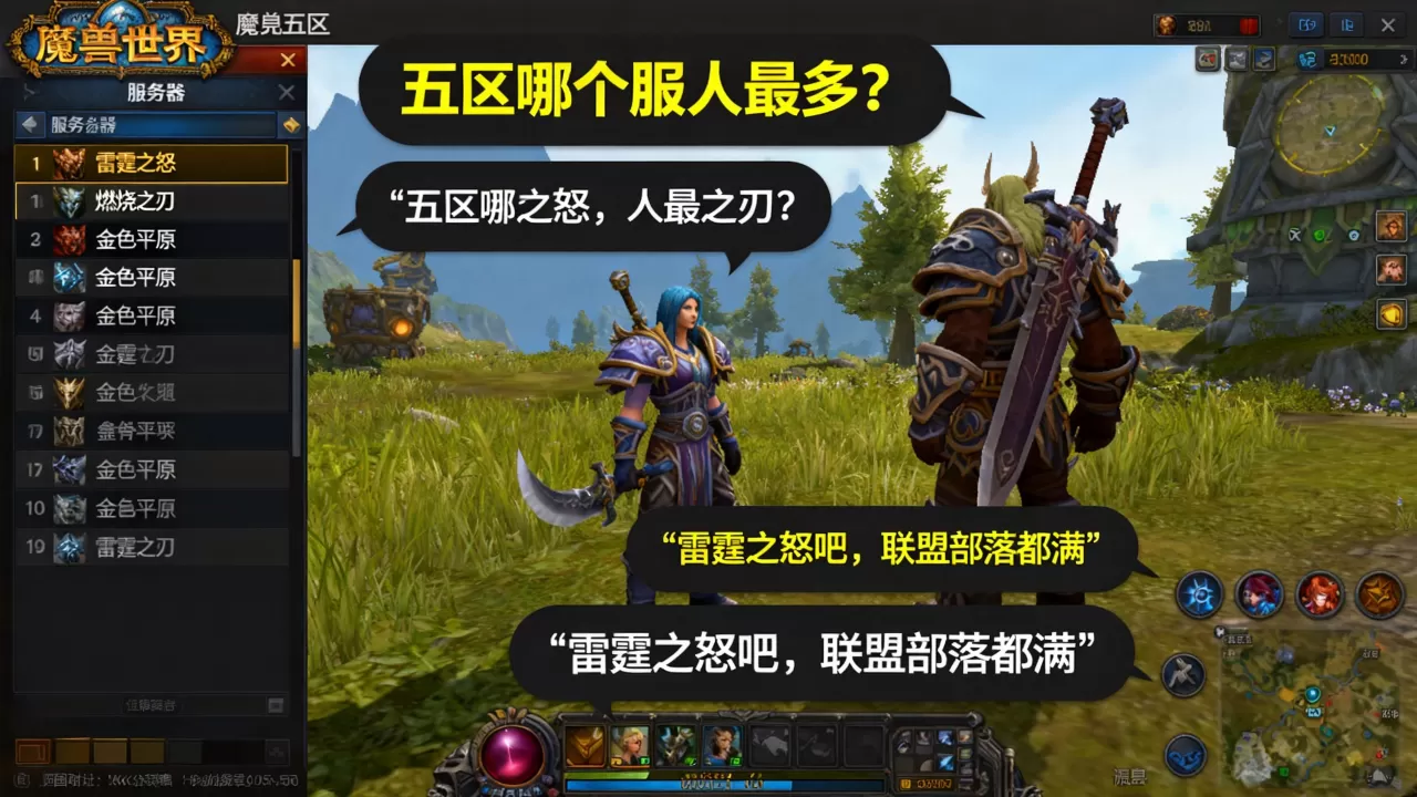魔兽世界五区有哪些服务器?,哪个服务器人最多? 魔兽世界五区有哪些服务器?,哪个服务器人最多?