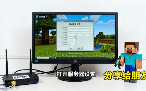 win7我的世界服务器地址怎么开，如何让朋友加入？