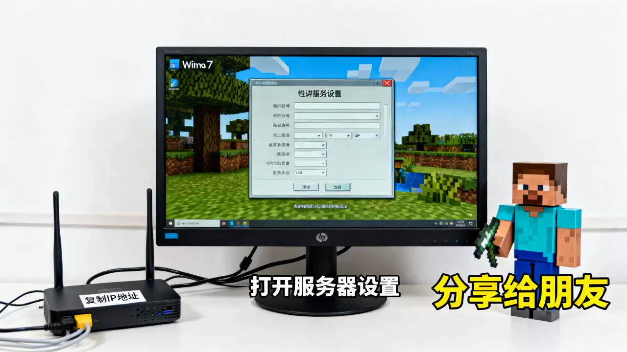 win7我的世界服务器地址怎么开,如何让朋友加入? win7我的世界服务器地址怎么开,如何让朋友加入?