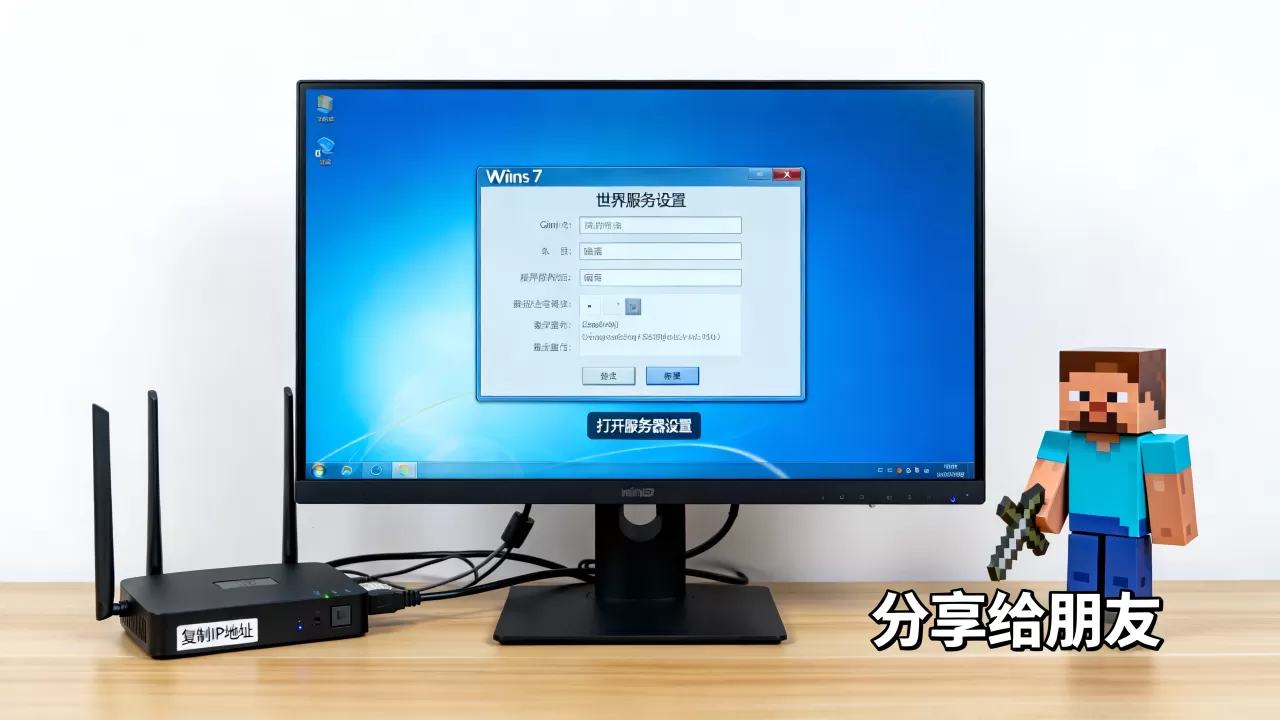win7我的世界服务器地址怎么开,如何让朋友加入? win7我的世界服务器地址怎么开,如何让朋友加入?