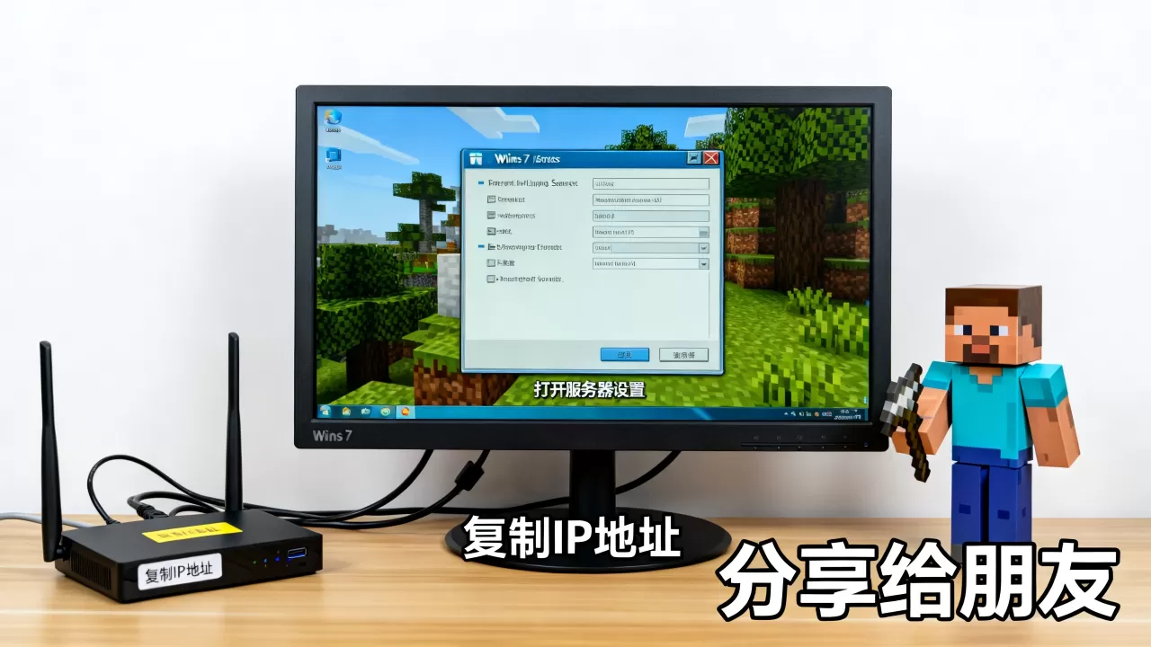 win7我的世界服务器地址怎么开,如何让朋友加入? win7我的世界服务器地址怎么开,如何让朋友加入?