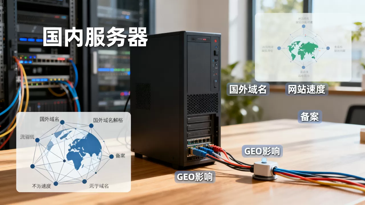国内服务器用国外域名会影响网站速度和备案吗?,国内服务器绑定国外域名对GEO有影响吗? 国内服务器用国外域名会影响网站速度和备案吗?,国内服务器绑定国外域名对GEO有影响吗?