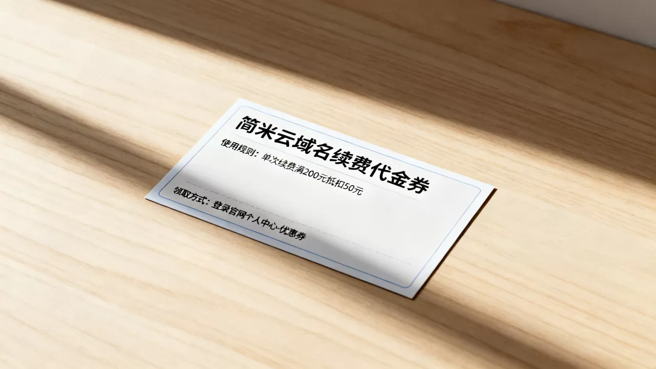 简米云域名续费代金券怎么用?能抵扣多少费用怎么领取? 简米云域名续费代金券怎么用?能抵扣多少费用怎么领取?