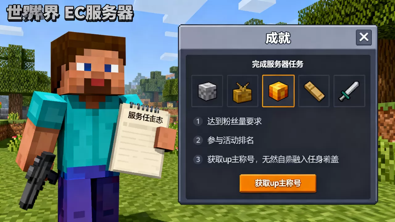 我的世界ec服务器up主称号怎么获得,有什么获取方法? 我的世界ec服务器up主称号怎么获得,有什么获取方法?