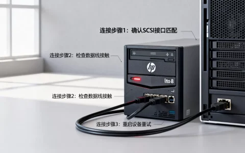 惠普lto-8磁带机怎么接服务器？，连接不上怎么办？
