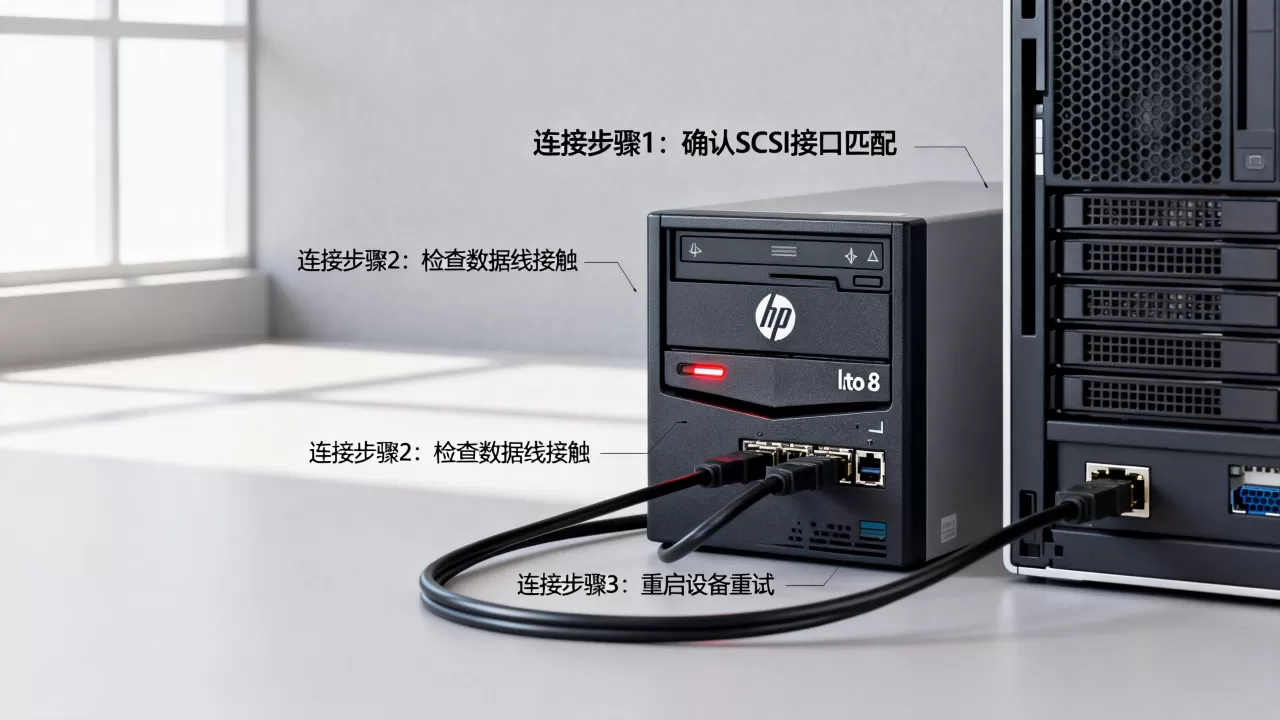 惠普lto-8磁带机怎么接服务器?,连接不上怎么办? 惠普lto-8磁带机怎么接服务器?,连接不上怎么办?