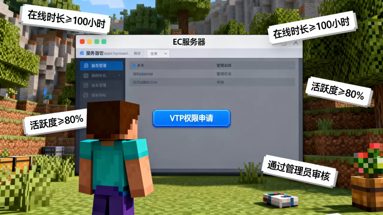 我的世界手游ec服务器怎么成为vtp,需要什么条件? 我的世界手游ec服务器怎么成为vtp,需要什么条件?
