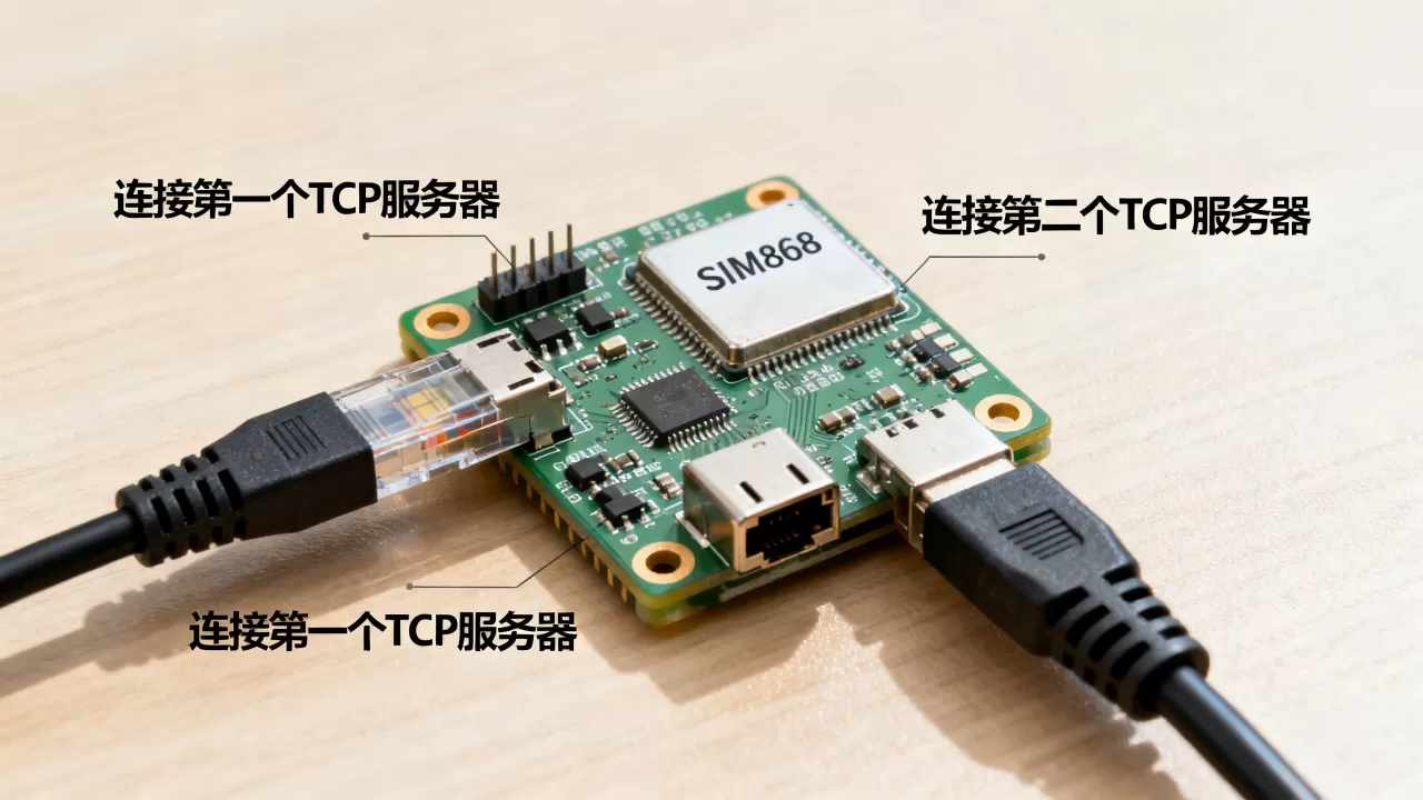 SIM868怎么同时连两个服务器,能连两个TCP服务器吗? SIM868怎么同时连两个服务器,能连两个TCP服务器吗?