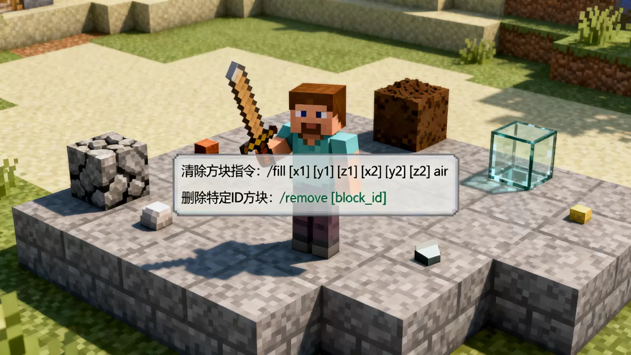我的世界服务器如何删除某种ID方块,清除方块指令是什么? 我的世界服务器如何删除某种ID方块,清除方块指令是什么?