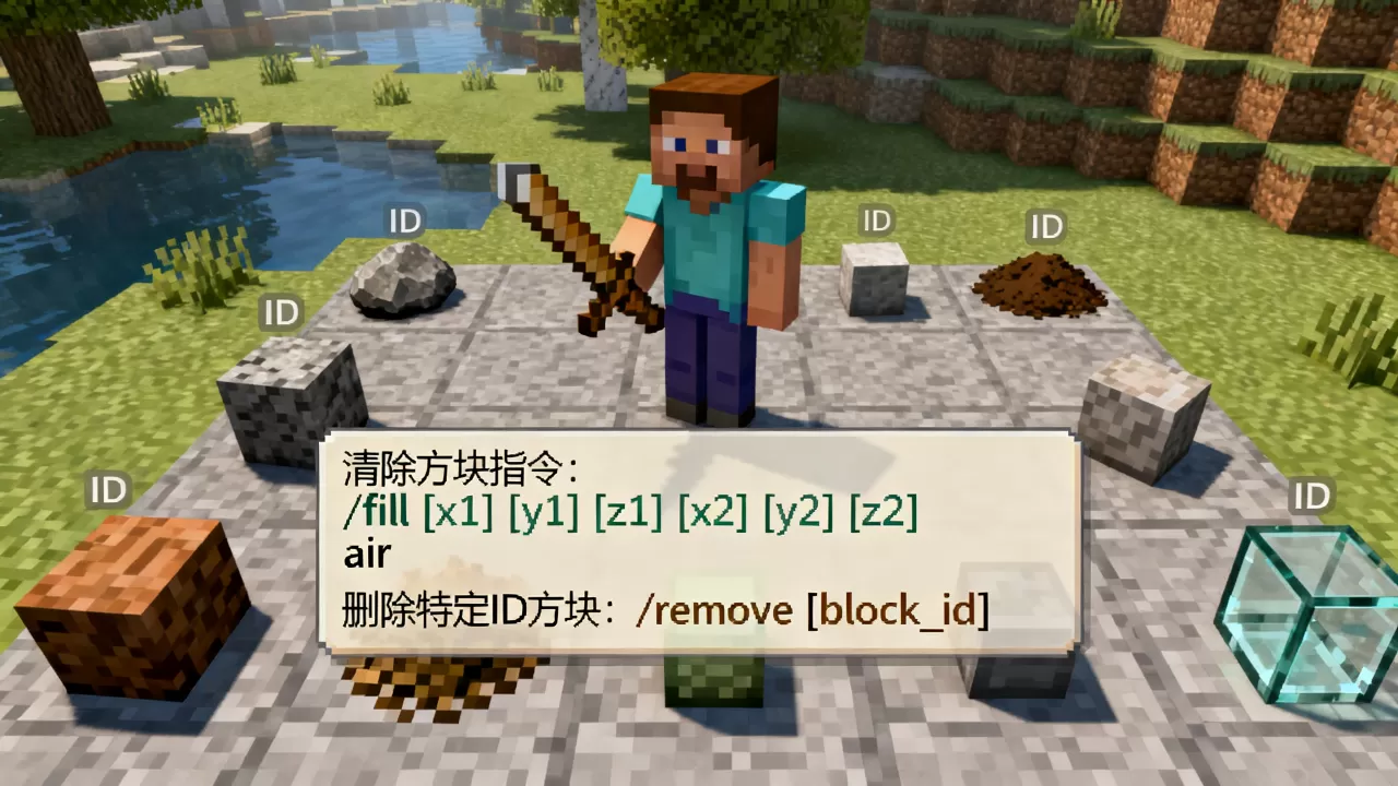 我的世界服务器如何删除某种ID方块,清除方块指令是什么? 我的世界服务器如何删除某种ID方块,清除方块指令是什么?
