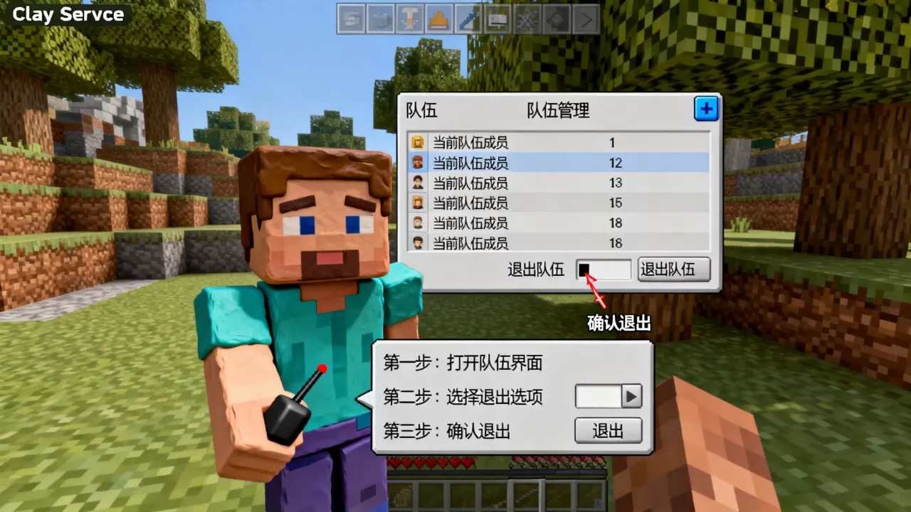 我的世界clay粘土服务器怎么才能退出队伍?,退队方法有哪些 我的世界clay粘土服务器怎么才能退出队伍?,退队方法有哪些