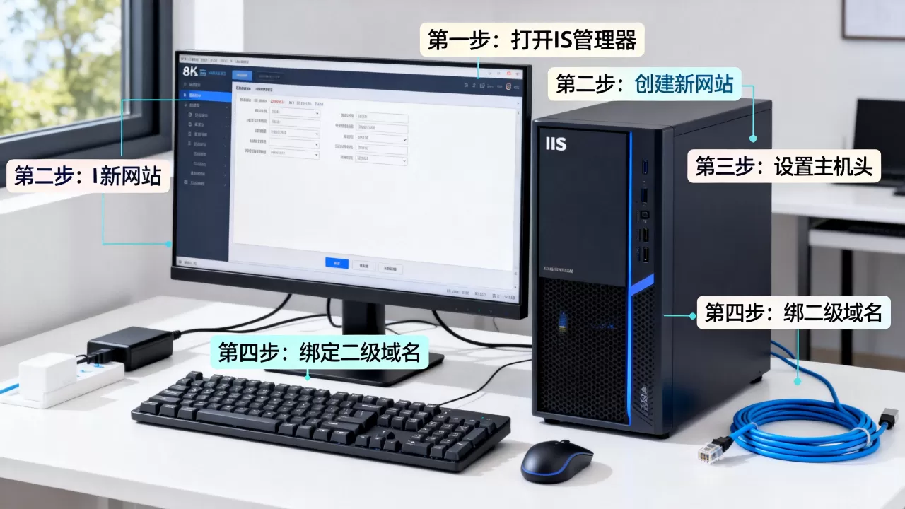 iis配置二级域名,具体步骤是怎样的?,IIS服务器设置二级域名方法 iis配置二级域名,具体步骤是怎样的?,IIS服务器设置二级域名方法