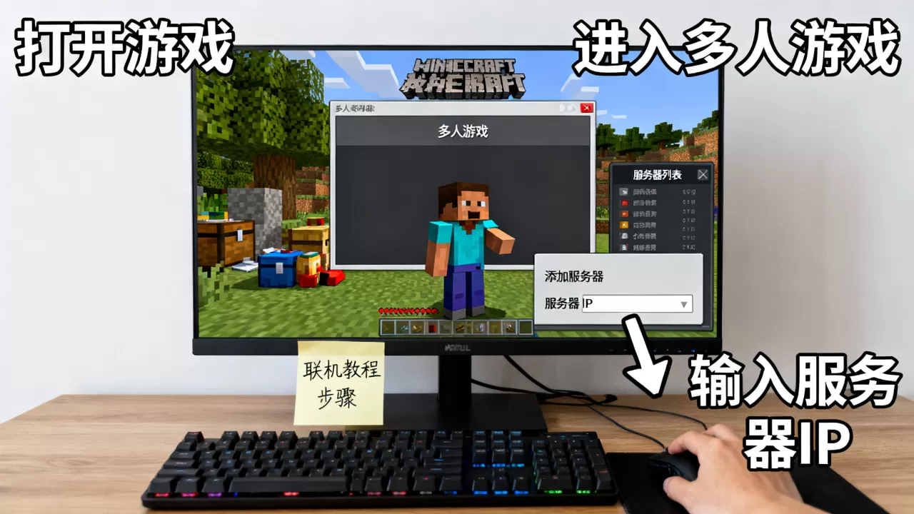 我的世界PC版如何进入别人服务器,联机教程 我的世界PC版如何进入别人服务器,联机教程