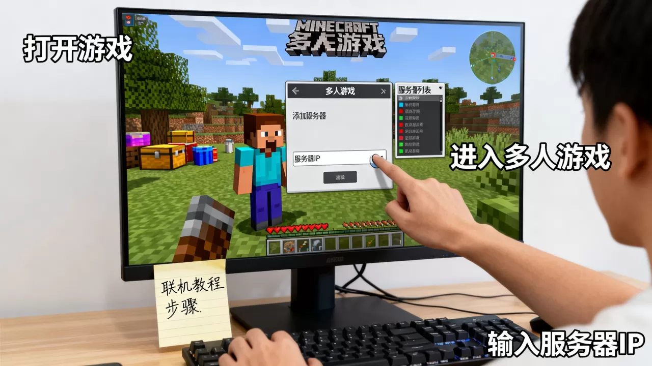 我的世界PC版如何进入别人服务器,联机教程 我的世界PC版如何进入别人服务器,联机教程