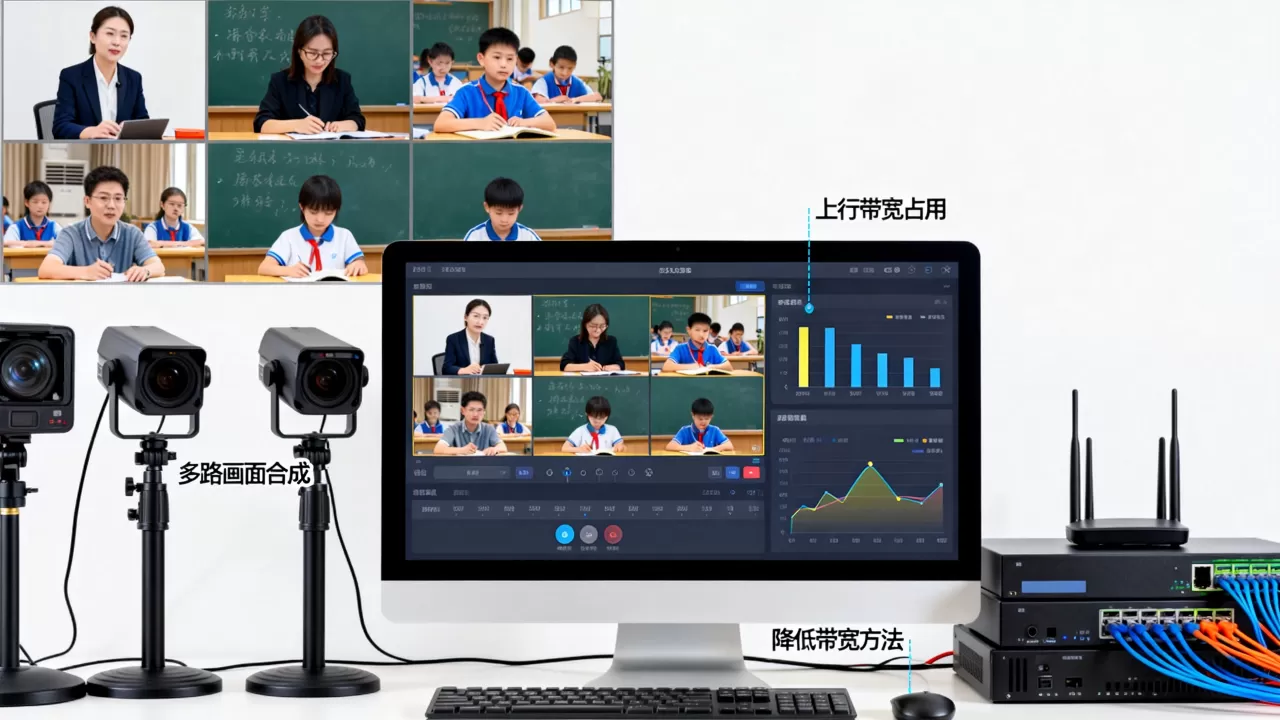 直播课多路画面合成会占用多少上行带宽,如何降低带宽占用? 直播课多路画面合成会占用多少上行带宽,如何降低带宽占用?