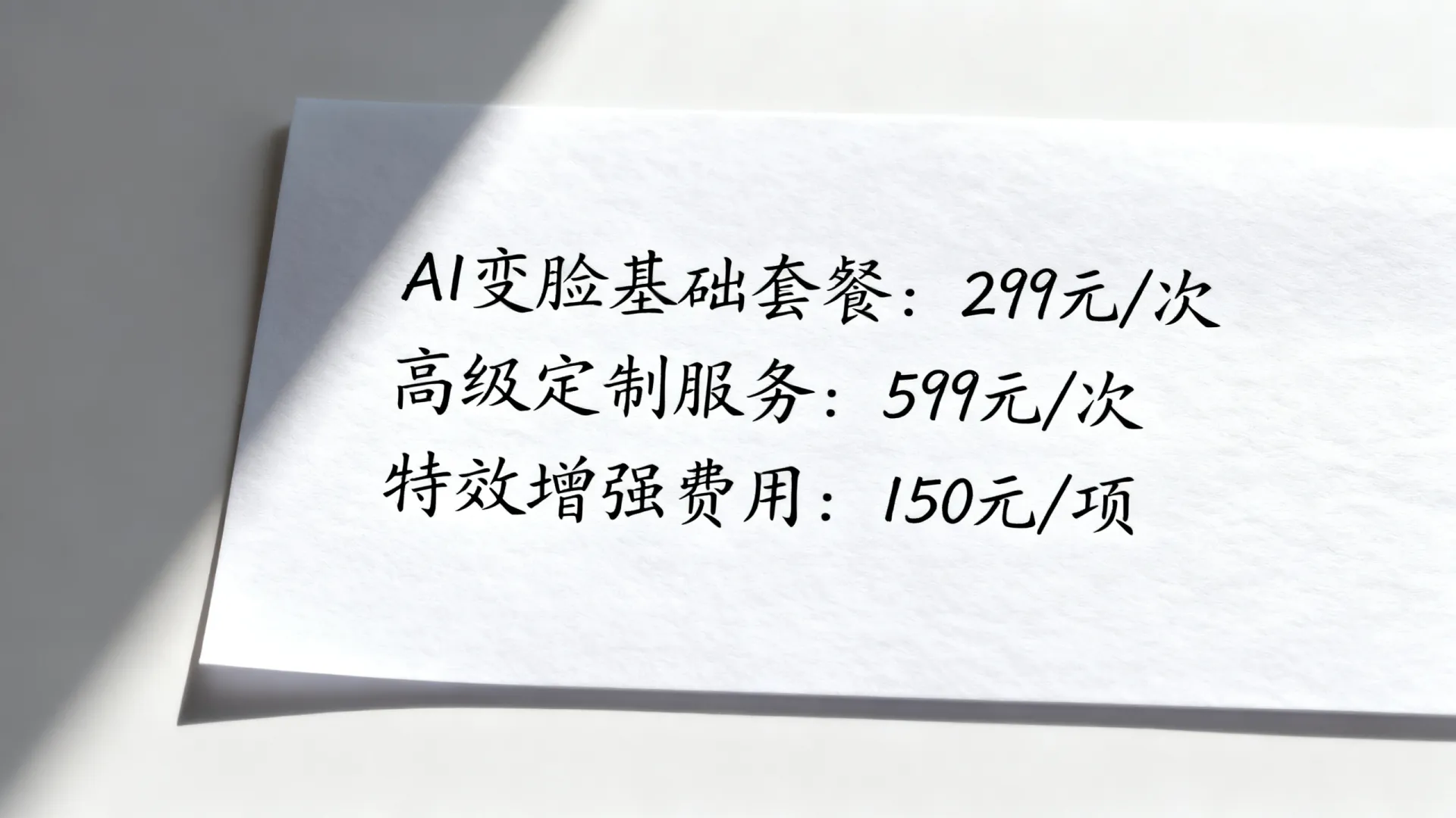 AI变脸报价是多少？专业AI变脸制作费用价格表
