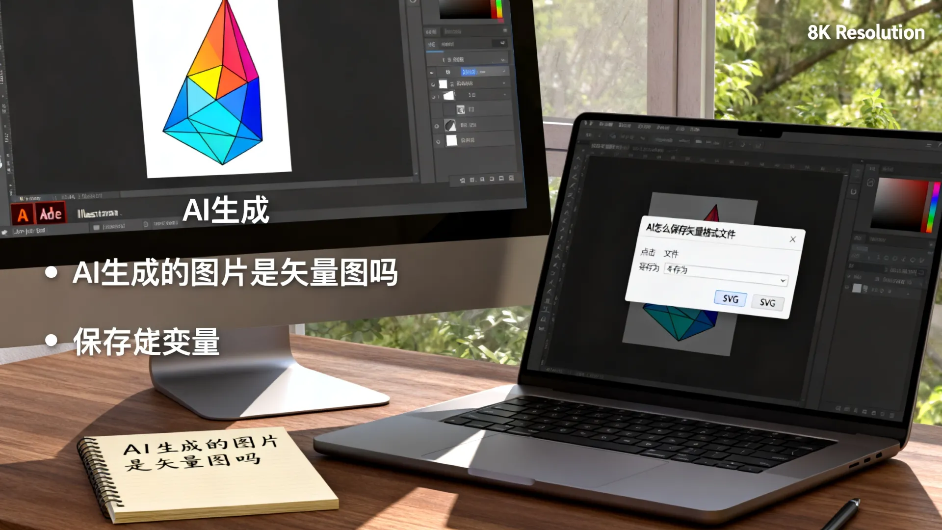 AI生成的图片是矢量图吗，AI怎么保存矢量格式文件