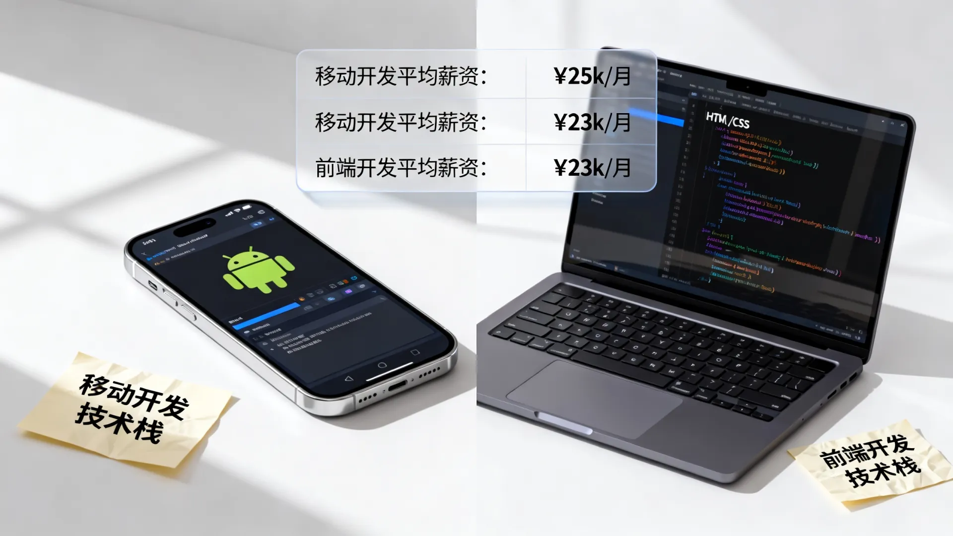 移动开发vs前端开发哪个好？移动开发和前端开发薪资对比