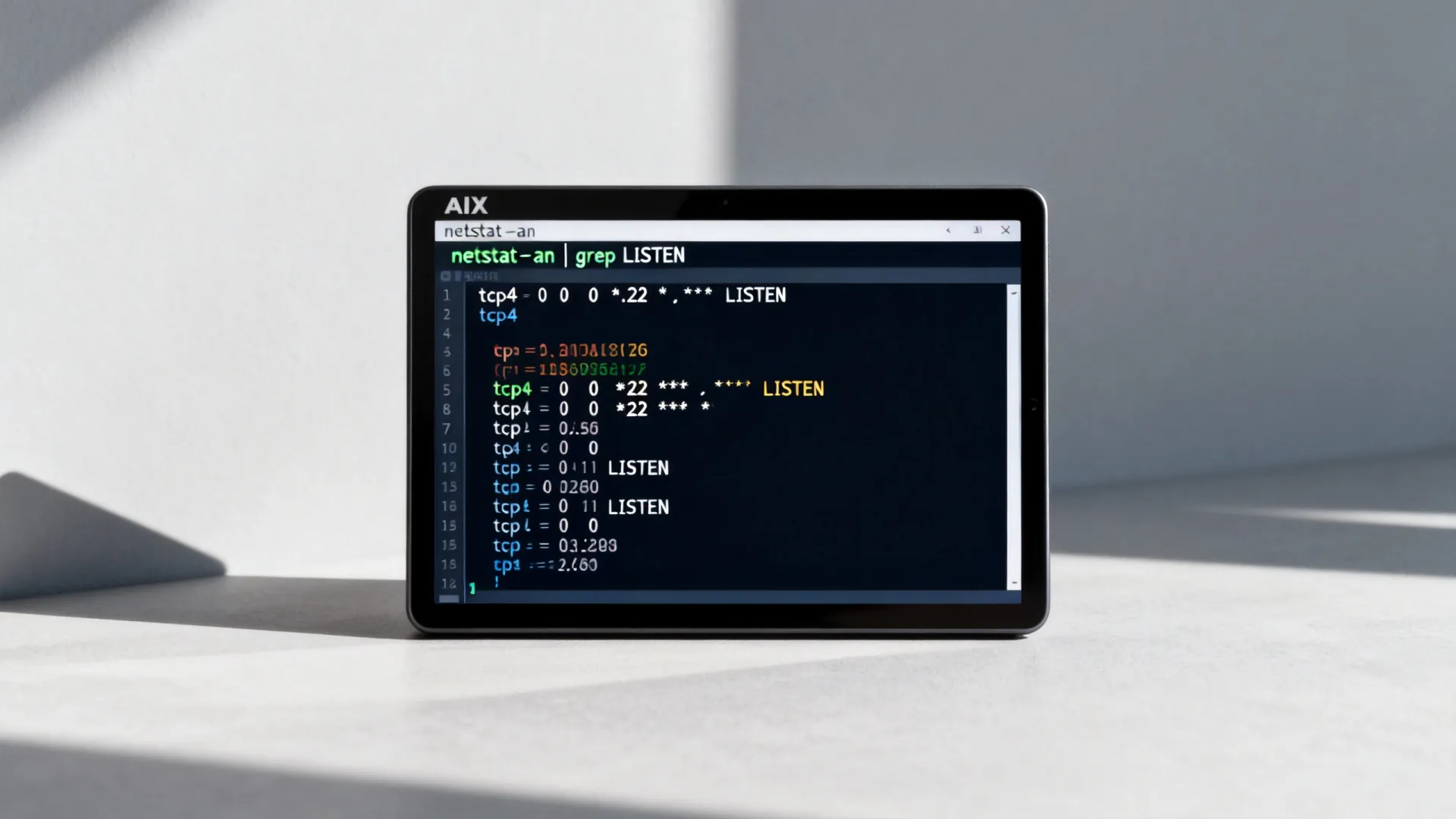 aix查看使用中的端口号