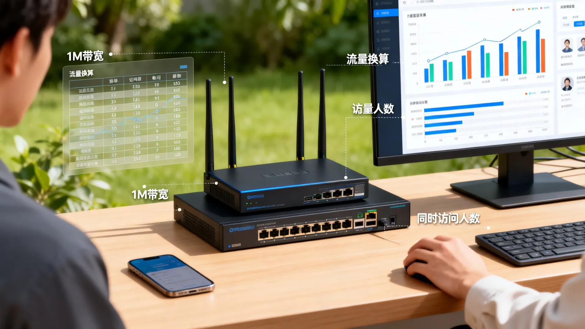 带宽1M等于多少流量？1M带宽能承受多少人访问