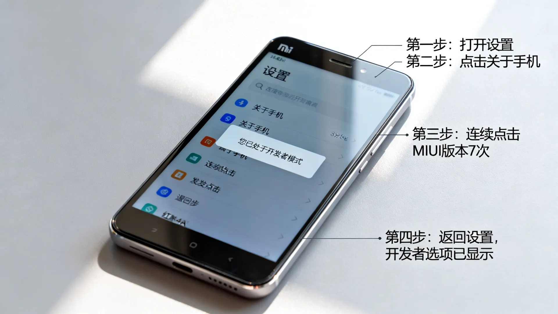 红米4a 开发者选项