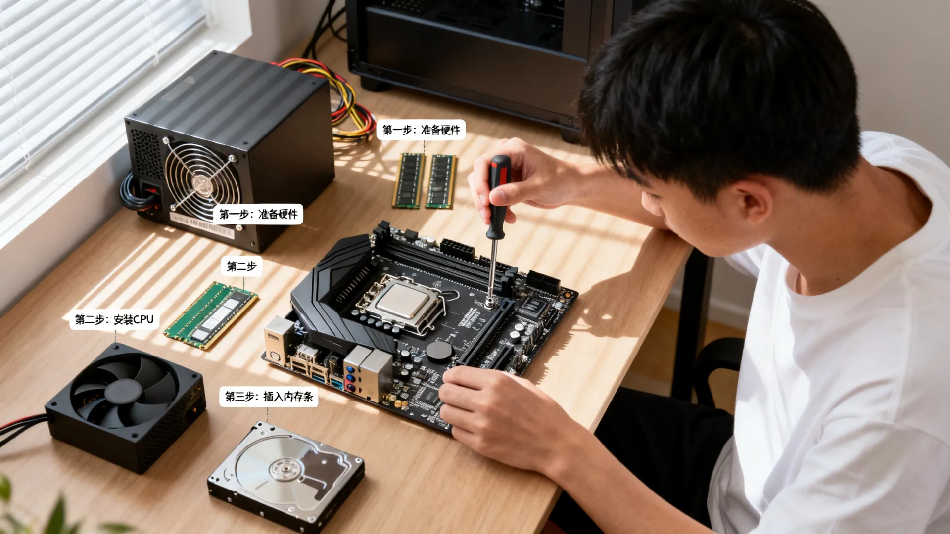 手搓电脑教程简单吗，新手小白如何自己组装电脑？