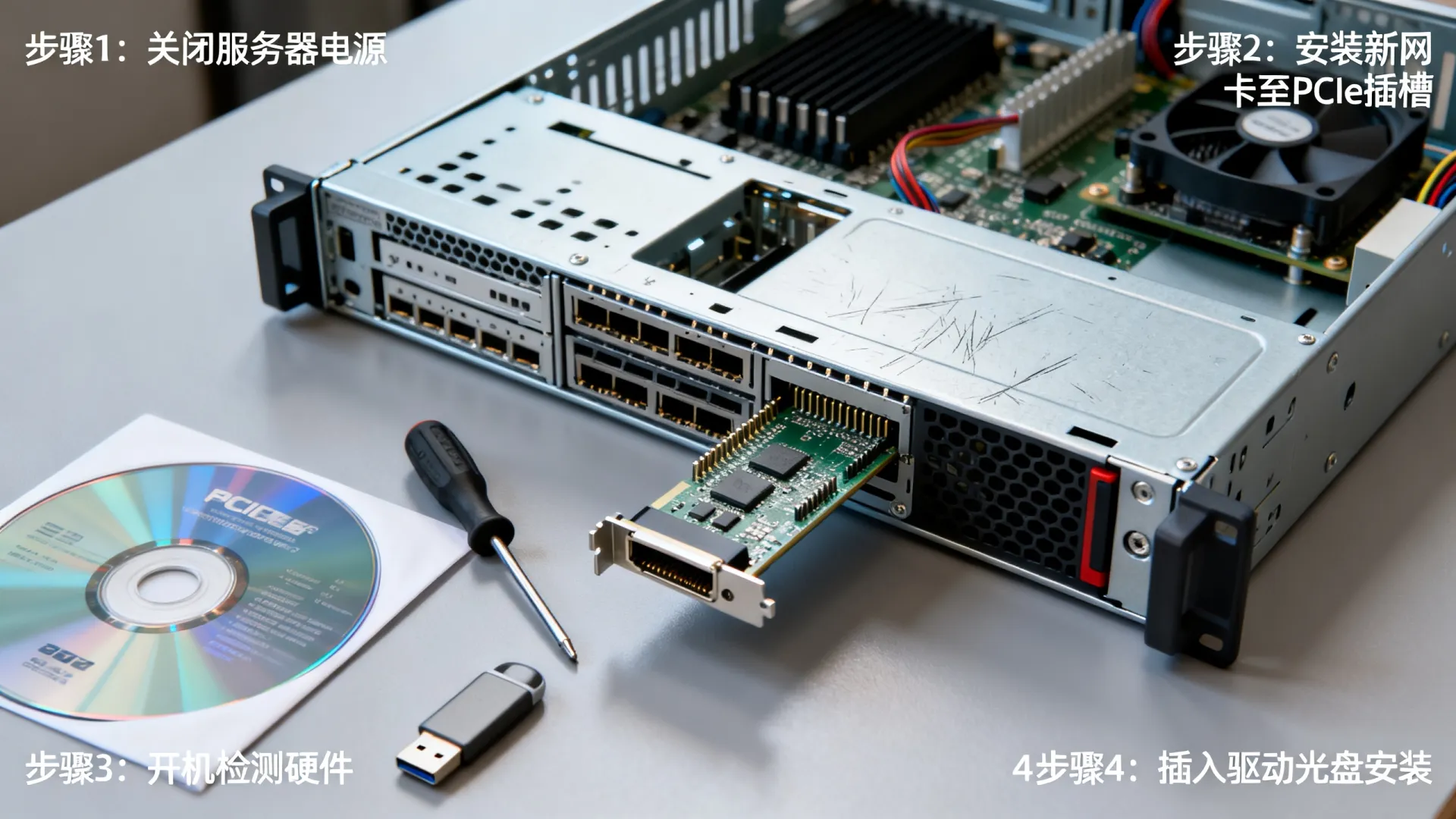 服务器换网卡后没法识别