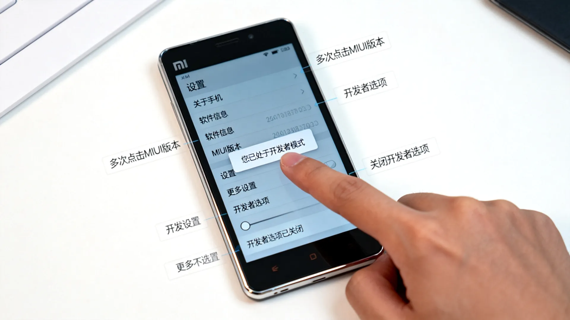 米3关闭开发者选项